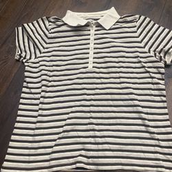 Womans Brown Striped Shirt Size 2x By St Johns Bay #15
