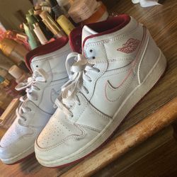 Jordan  Air 1  Retro Mid “white Gym Red“
