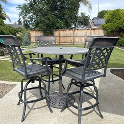 Outdoor High Top Table with Four Chairs