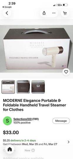 Modern Elegance Foldable Travel Steamer New