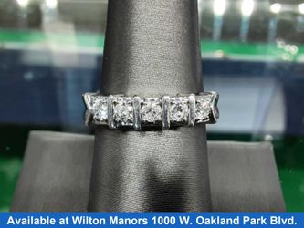 Women's Ring - Anniversary - White Gold 14k (.585) 5.1 grams Size 8.5