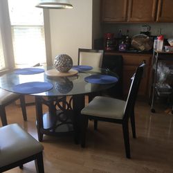 Glass Dining Table w/ 4 chairs 
