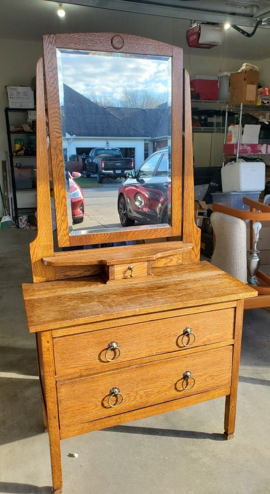 Antique Dresser With Mirror