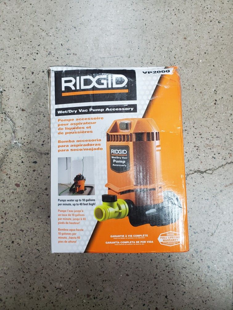 Rigid Quick Connect Pump Accessory For RIGID Wet/ Dry Vacuums
