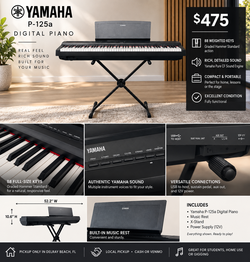 Yamaha P-125a 88-Key Weighted Digital Piano with Stand