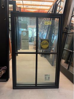 Black picture window with grids 26x40