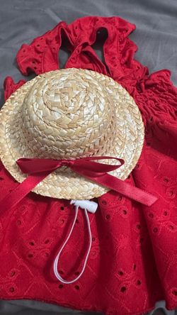 Cute Red Dog Outfit with Adjustable Hat – Adorable & Photo-Ready!