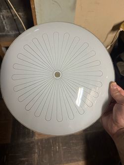 Round White Glass Ceiling Light Fixture