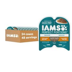 Iams Perfect Portions Grain Free Chicken Recipe Cuts wet Cat Food, 1.3 oz, 24 Pack