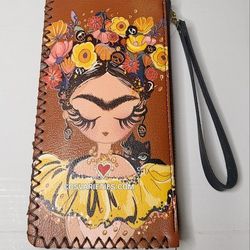 Flowergirl Wristlet Clutch Purse Wallet Bag