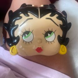 Rare Vintage Betty Boop KFS 3D Mirror Compact Tissue Dispenser 