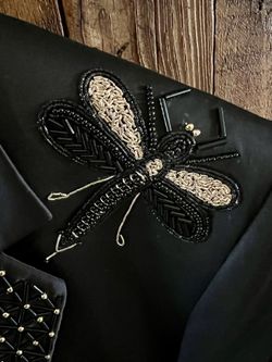 Brand New DRAGONFLY French Crown Embroidered Blazer