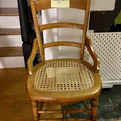 Vintage Wooden Chair w/ Wicker/Rattan/Cane Seat