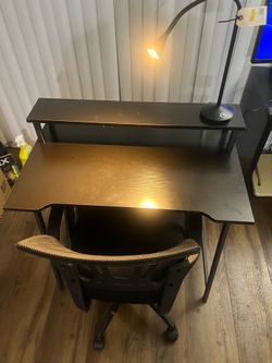 Combo office chair/table/light