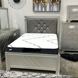 4PC QUEEN BEDROOM SET WITHOUT CHEST 