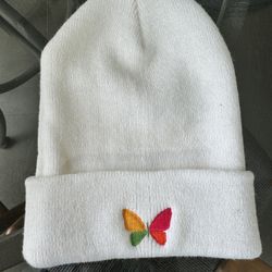 White Butterfly Beanie 