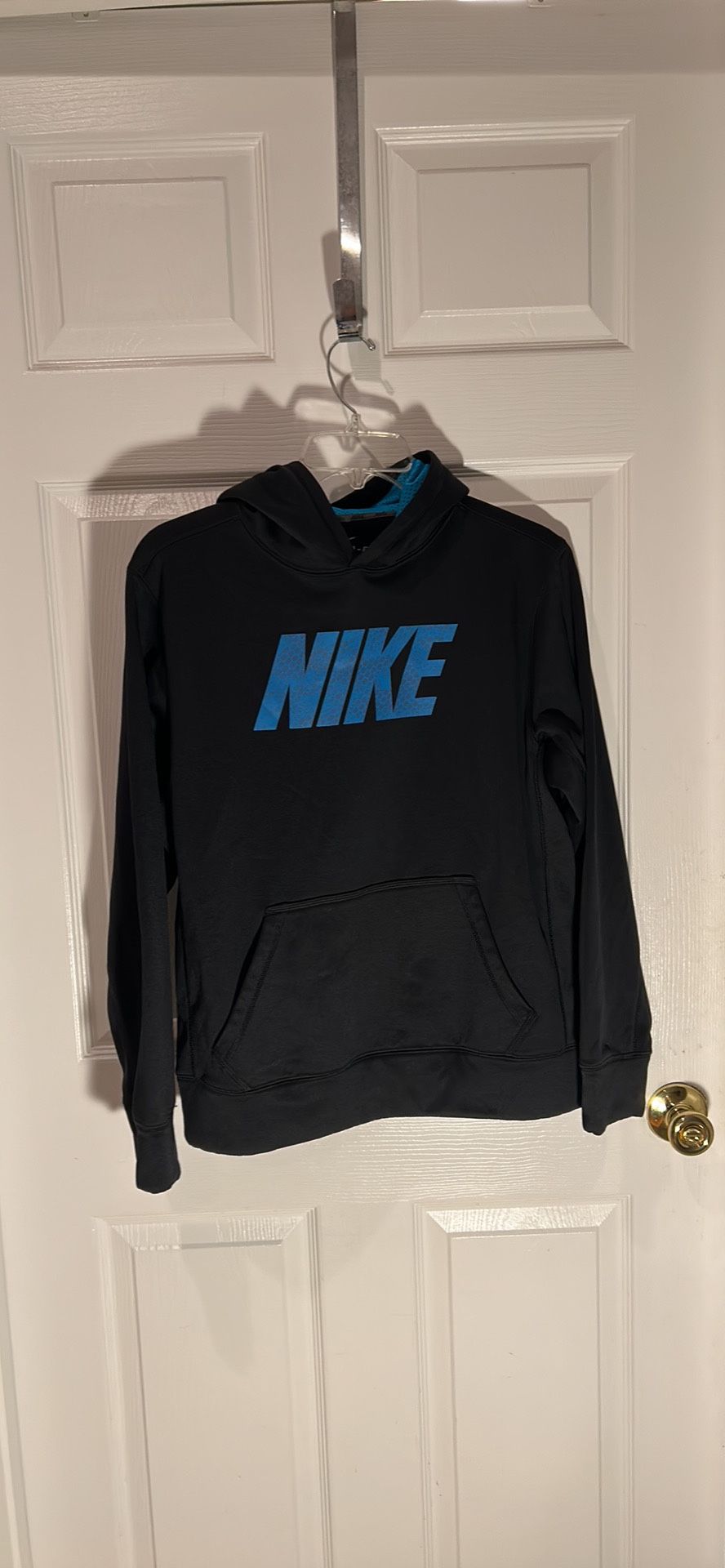 Nike Hoodie Sweatshirt Size 14-16  Color Black Blue Letters 