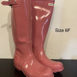 Hunter Original High Gloss Waterproof Boot (Women) 6
