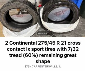 2 used continental tires great tread left