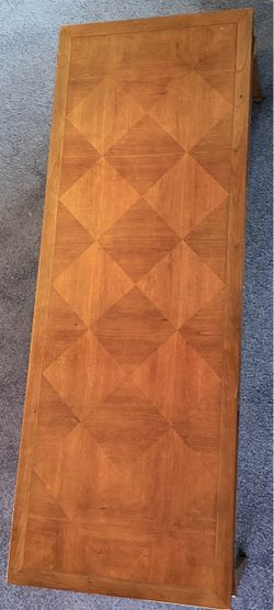 Antique Diamond Inlay Top Coffee Table