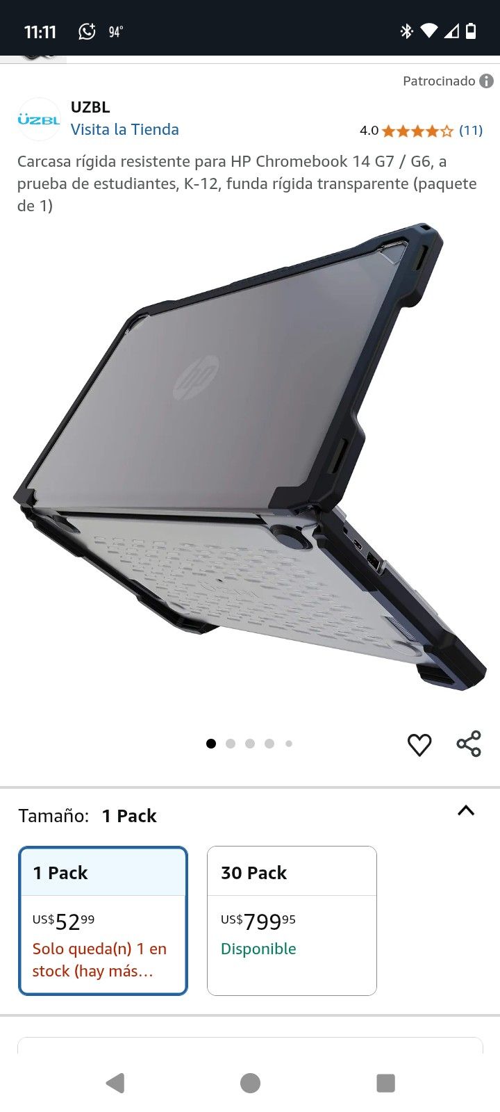 Durable Hard Shell Case for HP Chromebook 14 G7 / G6 โ Student-Proof, Transparent Protective Cover (1-Pack)