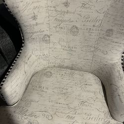 Pair of Chairs with French Lettering Design