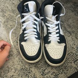 Jordan one blue and white Jordan high