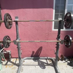 Bench/squat Rack With Weights