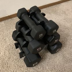 Dumbbells Set - Pairs of 3s, 5s and 8s - Total 32 Pounds + Dumbbell Rack