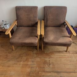 Pair of Modern Chocolate Brown Accent Chairs (Wayfair)