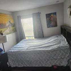 QUEEN Sized Bed Frame, Mattress, And Box Spring!