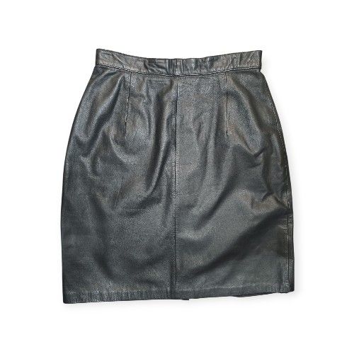 Black Genuine Leather Skirt, Size 7