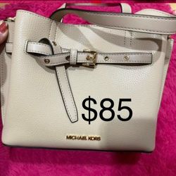 Michael Kors Cream Leather Crossbody Bag
