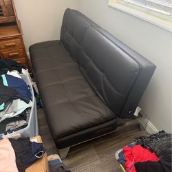 Leather look futon