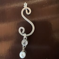 Sterling Silver Hand Crafted Pendant “S”
