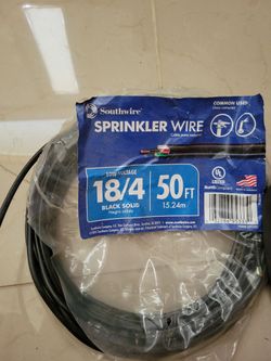 Southwire 50 ft. 18/4 Black Solid UL Burial Sprinkler Wire,
