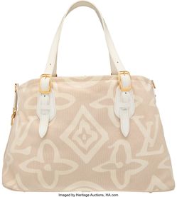 Louis Vuitton Neigh & White Canvas Tote Bag