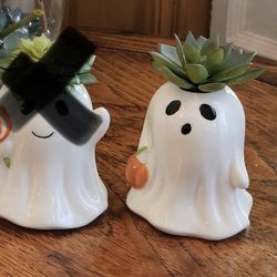 Halloween Ghost faux succulent set Of 2