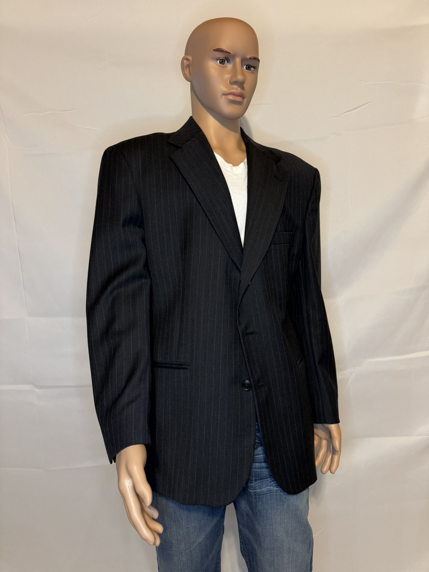 Stanley Blacker Black Pinstripe Sport Coat