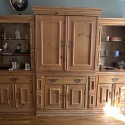 Rustic Distresses Wooden Entertainment Center
