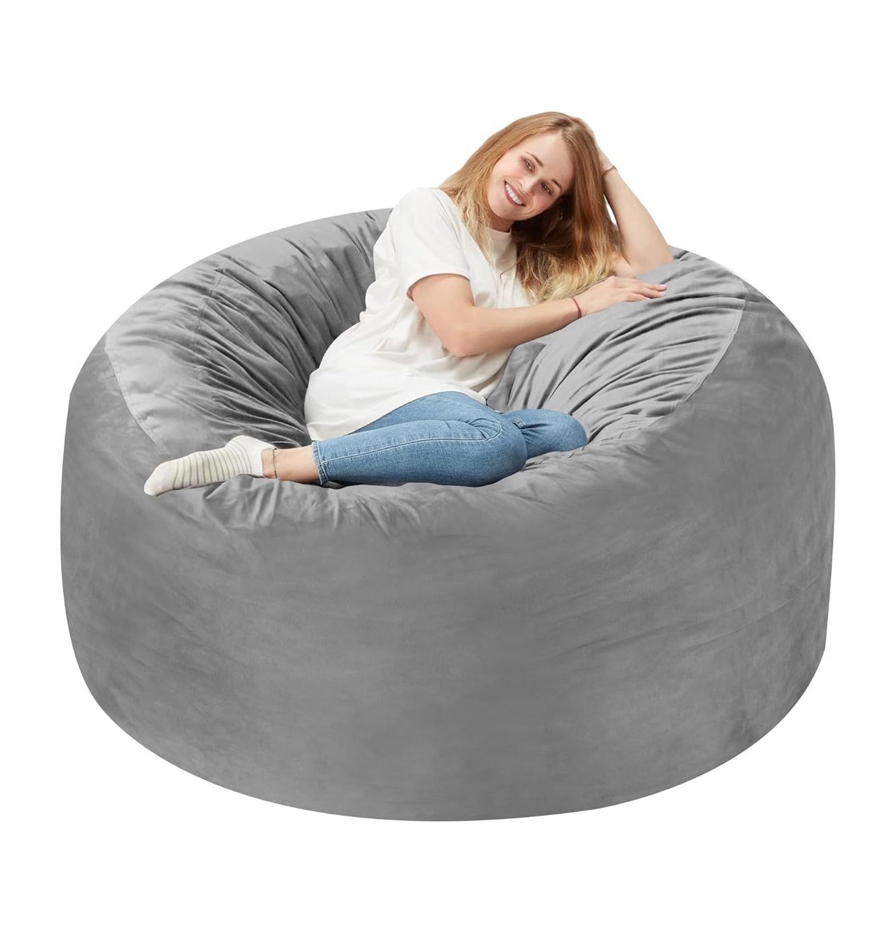 Homguava 3FT Bean Bag Chair: 3' Bean Bags with Memory Foam Filled, Large