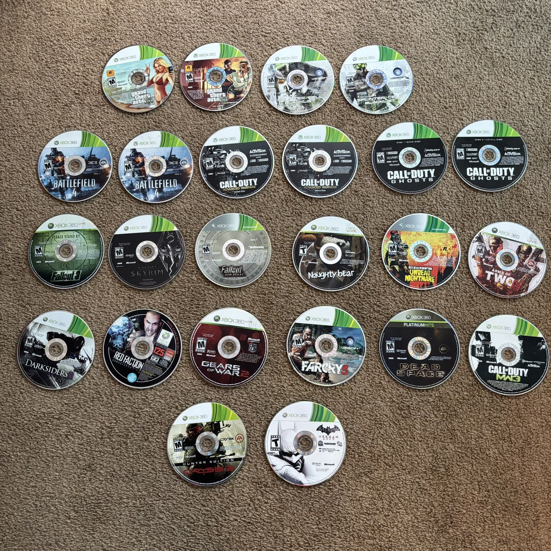 XBOX 360 Game Bundle No Cases 19 Different Games