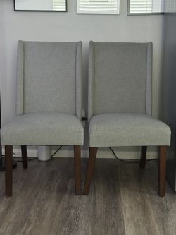 Lowell Modified Wingback Dining Chair Gray - Threshold™