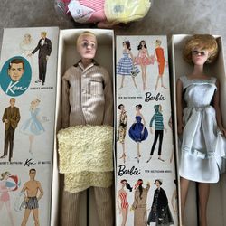 1959-60 Barbie and Ken in Original Boxes And Clothes