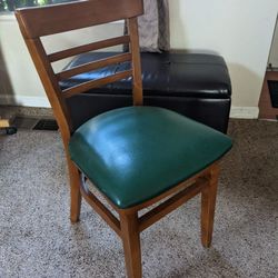 Green Dining Chair Vinyl Upholstered 