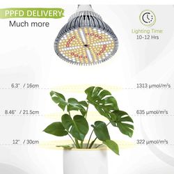 LED Grow Light Bulb for Indoor Plants, 30W Plant Light Bulb, Grow Bulb PAR38, E26, Full Spectrum Daylight Plant Growing Light Bulb for Regular Lamp, 1