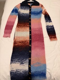 Multicolor Ombre Knit Maxi Cardigan