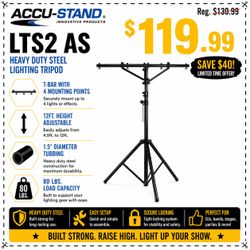 T Bar Light Stand Heavy Duty Tripod Height Adjustable Lighting 12 feet 🚨 Payment Options Available 🚨 No Credit Needed 🚨