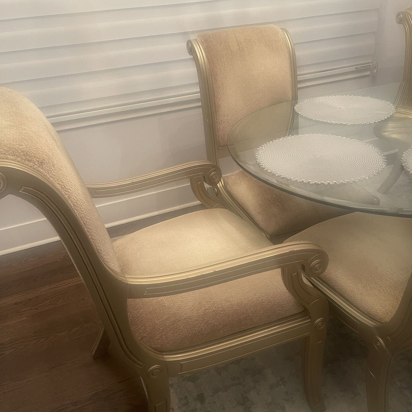  Table With 6 Chairs Very Good Condition With Mirror Good Condition Only For $799.99