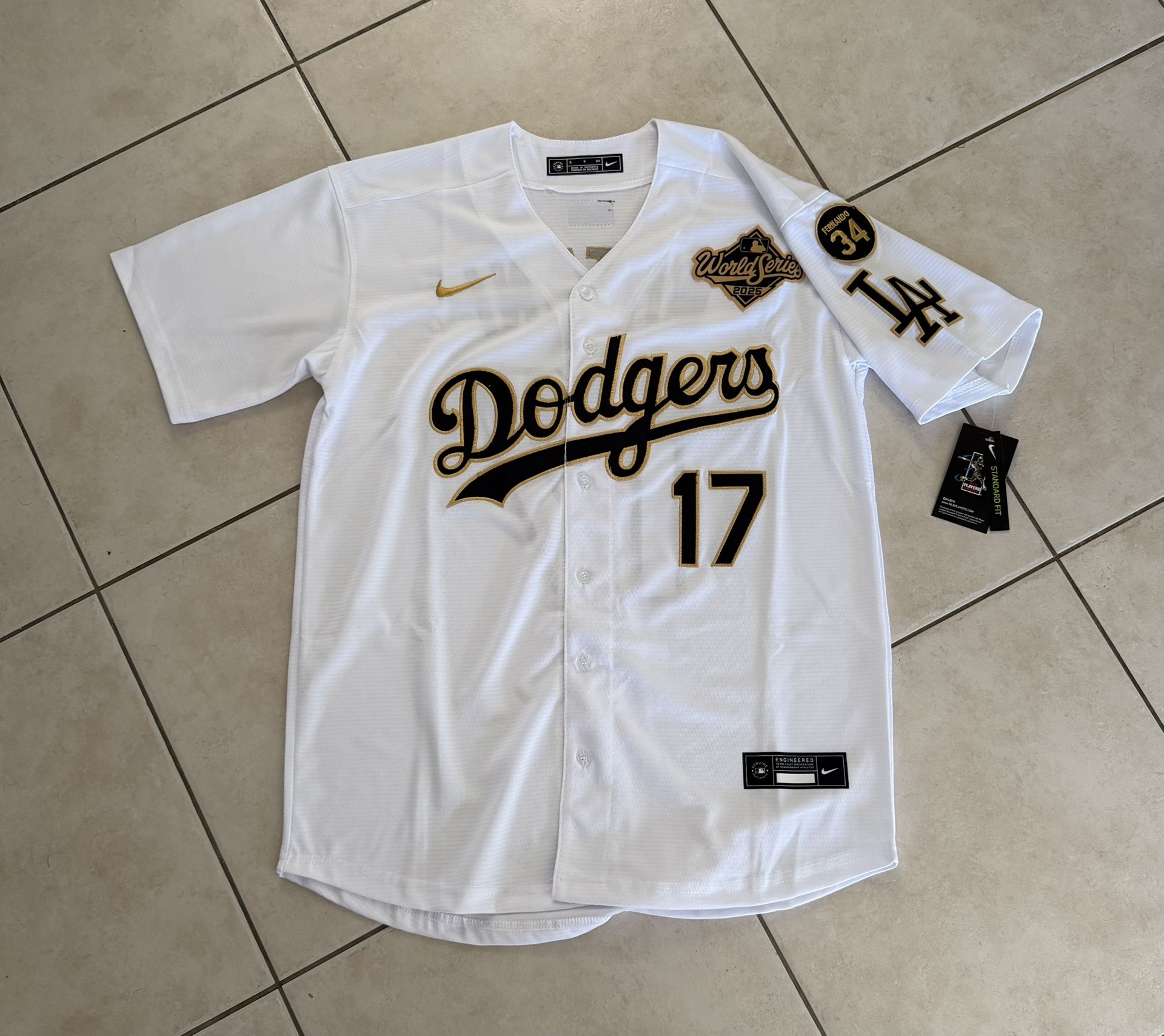 Nike Shohei Ohtani #17 Dodgers Gold World Series Jersey